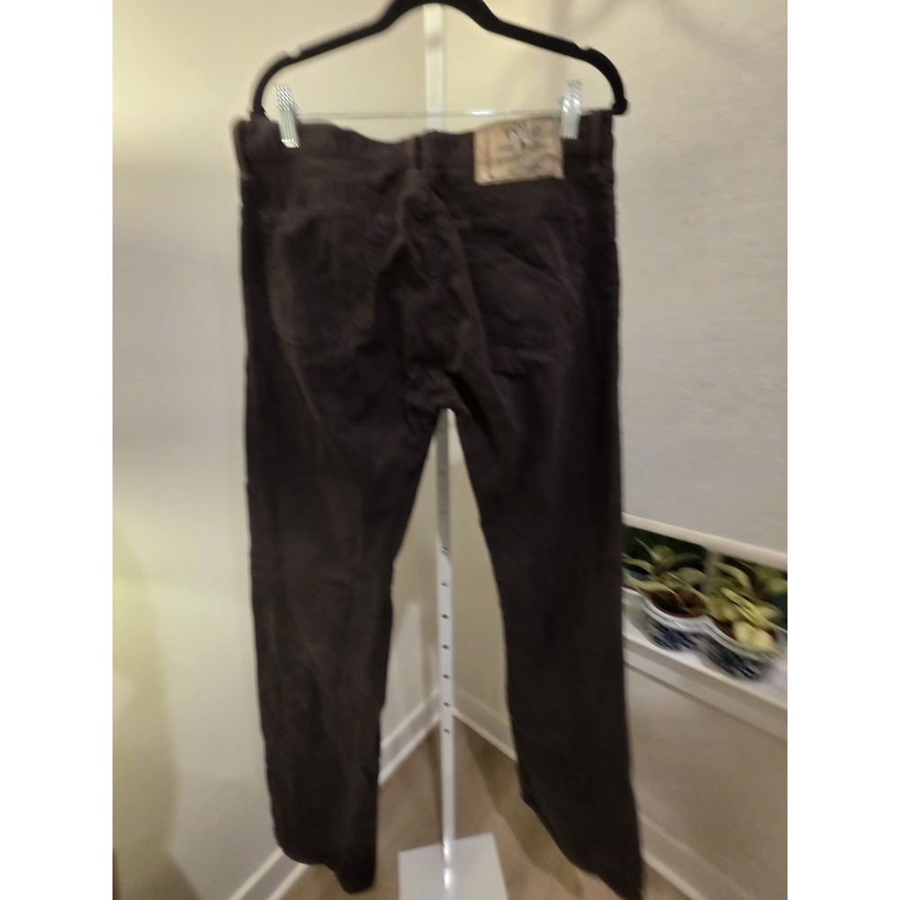 Vintage Polo Ralph Lauren Pants Men 32X34 Brown Corduroy Bootcut 750 Y2K Cowboy